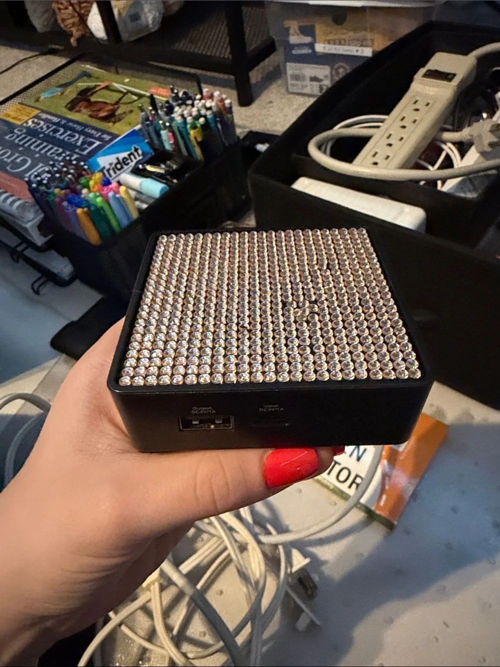 Rhinestone Embellished Portable USB Hub